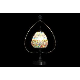 DKD Home Decor Lámpara Sobremesa Árabe Casablanca Metal Cristal Multicolor 32.5 x 47.5 x 16 cm (2 Unidades)
