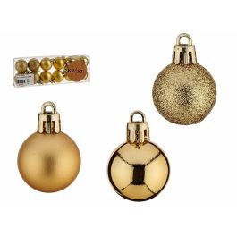 Set de Bolas de Navidad Krist+ Dorado PVC Ø 3 cm (12 Unidades)