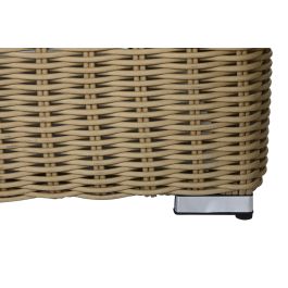 DKD Home Decor Sofá Terraza y Jardín Ratán Exterior Marrón Claro Beige 222 x 85 x 80 cm Set 4 Piezas