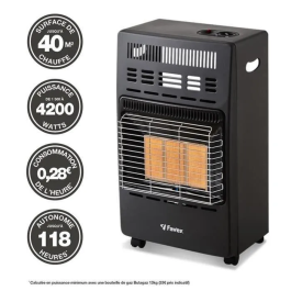 Favex FAV3451571029902 Auxilancia Infrarroja de Accidente Cerebrovascular - Encendido por Piezo - Superficie de Calentamiento de hasta 40 m² - 3 Niveles de Potencia