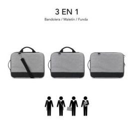 Subblim SUB-LS-2AS0001 Maletín Funda Advance para Portátil 14" Gris con Organizador Accesorios, Asas y Protección Antigolpes