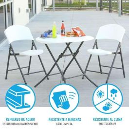 Mesa auxiliar Lifetime Blanco 83,5 x 73,5 x 83,5 cm Acero Plástico