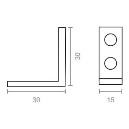 Edm Ángulo Refuerzo An02 Acero Zincado 30 x 30 x 15 mm 4 Unidades Tornillería Incluida