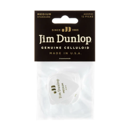 Dunlop Pack 12 Púas Genuine Celluloid Blanco Medium