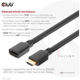 Club3D Cable HDMI 2.1 UHD Extensión 1 Metro Macho/Hembra St/Bu retail