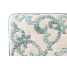 DKD Home Decor Funda Cojín Tradicional Azul de Polyester con Zipper 50 x 50 cm