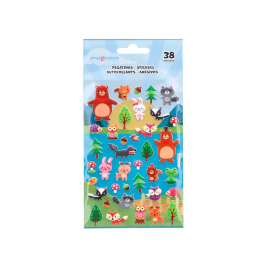 Imaginovo Pegatinas Cute Animales Bosque con Relieve 190x105 mm