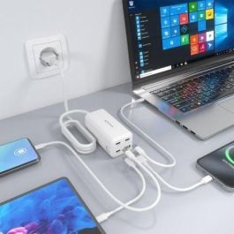 Aisens ASCH-100W4P053-W Cargador Sobremesa GaN 100W 4 Puertos (3xUSB-C PD3.0, 1xUSB-A QC3.0) Blanco Aisens ASCH-100W4P053-W Cargador Sobremesa GaN 100W 4 Puertos (3xUSB-C PD3.0, 1xUSB-A QC3.0) Blanco