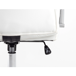Q-connect Silla de Dirección Vero, Similpiel Blanco, Base Metálica Cromada, Ruedas Premium, Altura 116-124 cm, Profundidad 70 cm, Anchura 63 cm