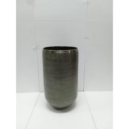 DKD Home Decor Macetero Moderno Verde Musgo y Dorado de Aluminio, Set de 2 Piezas, 35 x 64 x 35 cm