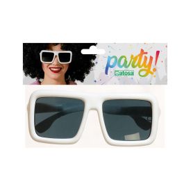 Gafas Cuadradas Blancas De Pasta Para Disfraz Retro