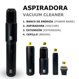 Omp OMPS19200001 Arrancador, Compresor de Aire, Aspiradora, Linterna y Power Bank Portátil Multifunción 5 en 1 con Estuche