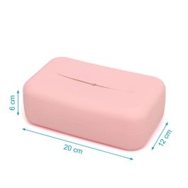 KioKids Porta Toallitas de Silicona Rosa