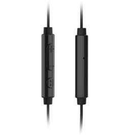 Elbe AU-P20-MIC Auriculares Intra-auditivos con Micrófono, Control de Llamadas y Música, Negro/Plata