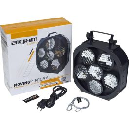 Algamlight Bola de Espejos Motorizada 6 Discos con Mosaico Espejos Modos Automático Música DMX 9 Canales
