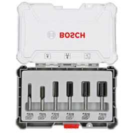 Bosch 2607017466 Juego de Fresas para Fresadoras, 8 mm de Diámetro de Vástago, 6 Piezas en Estuche de Transporte