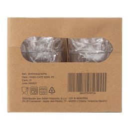 La Mediterranea Vaso Cafe 90ml Ps 6cm Ancho x 6.4cm Alto x 6cm Largo (24 Unidades)