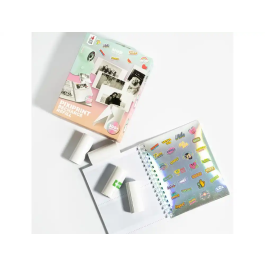 Wondee Kit Creativo Pixiprint Memoria: 3 Rollos Estándar, 1 Rollo Autoadhesivo y Álbum Personalizable para Imprimir hasta 300 Fotos