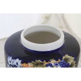 DKD Home Decor Jarrón Margot Shabby Multicolor Azul Porcelana 17 x 16 x 17 cm