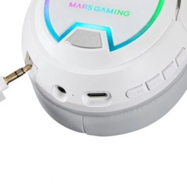 Mars Gaming Auriculares Gaming Inalámbricos MHW100/ Micrófono ARGB Jack 3.5mm Blancos