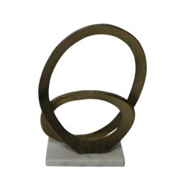 DKD Home Decor Figura Decorativa Moderna Dorado Blanco Aluminio Mármol 10 x 25 x 20 cm (2 Unidades) Precio: 39.79000058. SKU: B1DNY2SWCA