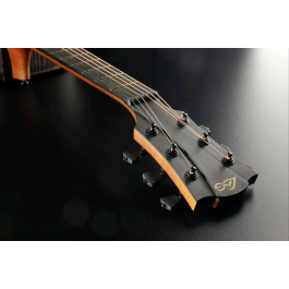 LAG Guitarra Acústica Jumbo Electroacústica Sauvage Lag Natural Satinado Tapa Sólida Brankowood Fondo Aros Eucalipto Cutaway Electrónica Stage LAG Funda Incluida