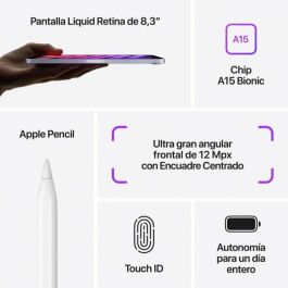 iPad Mini 8.3 2021 WiFi/ A15 Bionic/ 64GB/ Gris Espacial - MK7M3TY/A