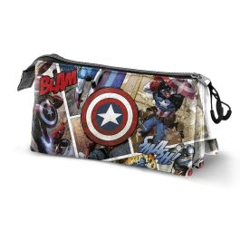 Estuche Portatodo Triple Comic Marvel Capitán América Multicolor
