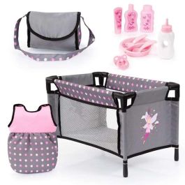 Reig Set de Cuidados para Muñeca Bebé, Juego de 11 Piezas Accesorios Rosa/Gris para Fomentar el Juego de Rol en Niños de 3+ Años