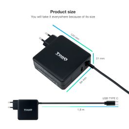 TooQ TQLC-USBC90PD Cargador Portátil USB-C 90W Power Delivery 3.0 Automático 5-20V compatible con Mac y salida USB-A TooQ TQLC-USBC90PD Cargador Portátil USB-C 90W Power Delivery 3.0 Automático 5-20V compatible con Mac y salida USB-A