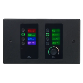 BSS EC-8BV Controlador de pared Ethernet con 8 botones y control de volumen, HiQnet, PoE, LCD programable, Negro/Blanco