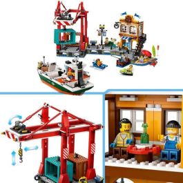 LEGO 60422 City El Puerto y el Barco Mercante, juguete de construcción para 8+ años