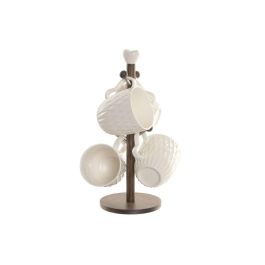 DKD Home Decor Mug Pengjia 25 Blanco Marron Oscuro Porcelana Bambu Set de 4 Piezas 350ml Apto Microondas Lavavajillas 13x13x32 cm Precio: 17.5899999. SKU: B12G5M7VJT