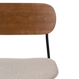 Silla Marrón-Crema Tejido-Metal Salón 49 X 53 X 80 cm