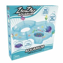 Acuario zhu zhu no necesita agua. incluye un personaje especial de pez. arrecife de coral y decoración submarina.