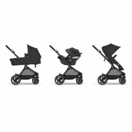 Cybex Gold Pack Cochecito Trio Eos Black Moon Black Convertible 2en1 + Silla Coche Aton B2 i-Size + Hamaca Capazo Convertible CYB4063846368044