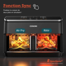 Cosori Freidora sin Aceite Edición Chef Doble Cesta 8,5L 1750W Negra COS1707381744609