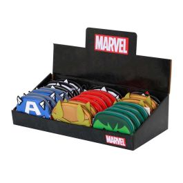 Marvel Expositor de Monederos Pill Chibi Surtido Multicolor - 21 Unidades, Cierre Cremallera, Gancho para Colgar