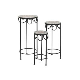 Mesita Auxiliar Terraza Y Jardin DKD Home Decor Multicolor Negro 30 x 69 x 30 cm Set de 3 Mesita Auxiliar Terraza Y Jardin DKD Home Decor Multicolor Negro 30 x 69 x 30 cm Set de 3
