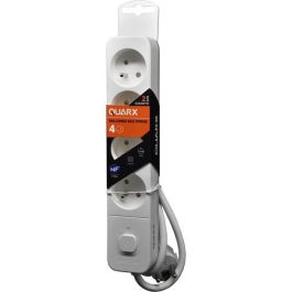 Regleta QUARX de 4 enchufes con interruptor y cable de 3 m.