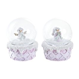 DKD Home Decor Figura Navidad Fantasía Bola Rosa Blanca de Resina y Cristal 7x9x7 cm - Pack de 2 Unidades Precio: 10.50000006. SKU: B1GEVKM34L