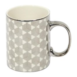 Home Deco Factory Mug 300 Ml Silver Home Deco Factory Cerámica Decoración Plateada