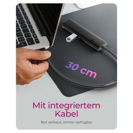 ICY BOX Hub USB 3.2 Gen 2 IB-Hub1437-CPD con 2 USB-A y 2 USB-C, 100W Power Delivery, Negro