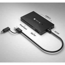 Techly Lector de Tarjetas y Hub USB A/C