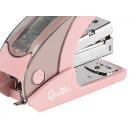 Liderpapel Grapadora Micro Rosa con Regalo de 1000 Grapas 24/6 26/6 Capacidad 20 Hojas Ahorro de Fuerza
