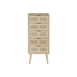 DKD Home Decor Cajonera Scandi Natural Dorado 5 Cajones 100.5 x 42 x 36.5 cm Paulownia/MDF