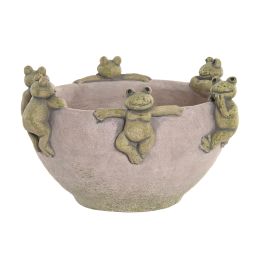 DKD Home Decor Centro Mesa Shabby Cemento Gris Verde con Ranas 23x23x14 cm (4 Unidades) Precio: 49.50000011. SKU: B19P9X7W9L