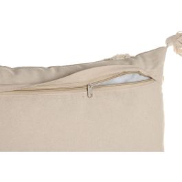 DKD Home Decor Pack de 2 Cojines Boho de Algodón Crudo 30x50 cm, Hechos a Mano, con Cremallera y Relleno de 380g
