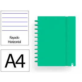 Carchivo Cuaderno Ingeniox Foam A4 80 Hojas Rayado Horizontal Verde