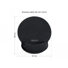 DELOCK Alfombrilla de ratón redonda con reposamuñecas, negra